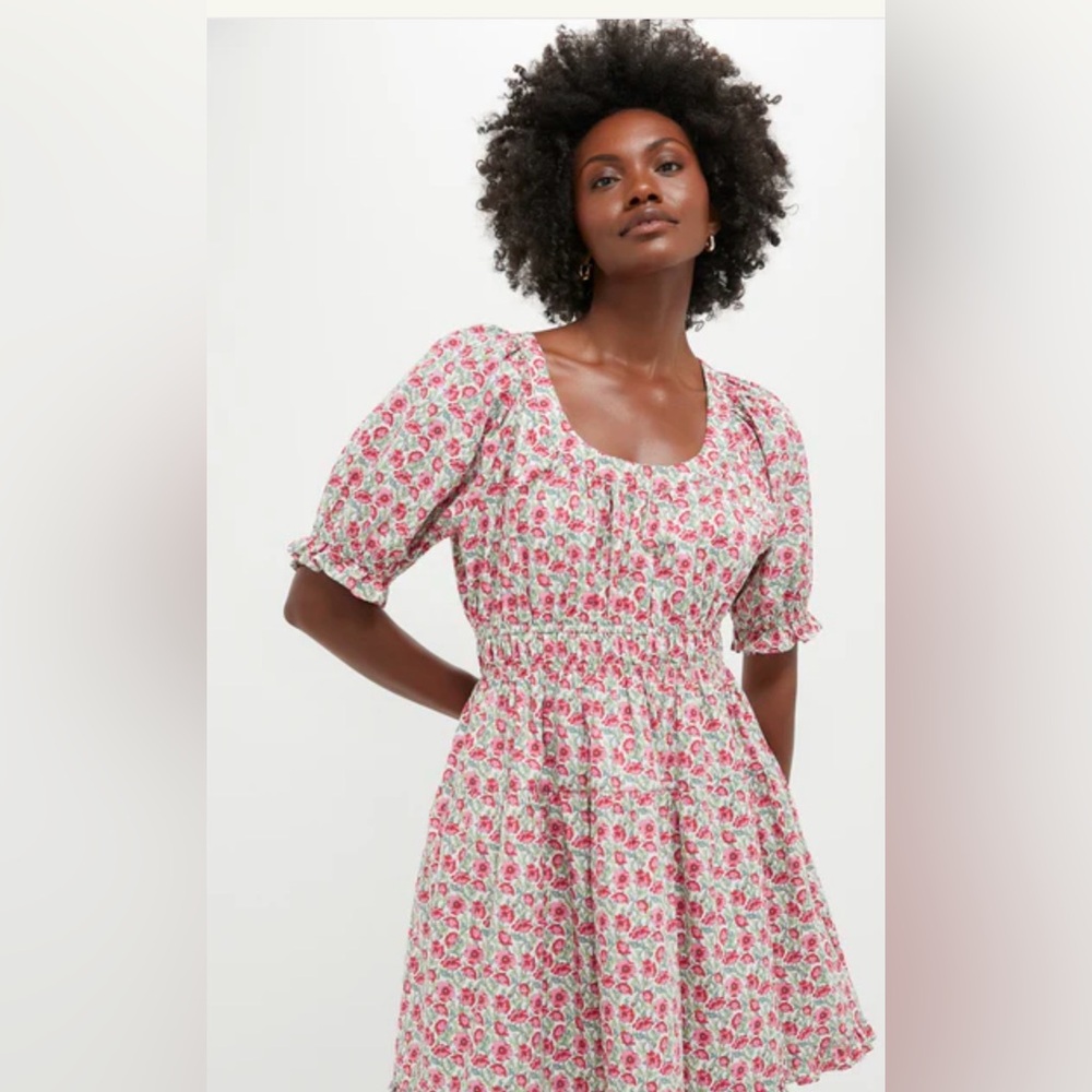 Tuckernuck’s Hyacinth House Red Dahlia Floral Dorothy Mini Dress NWT